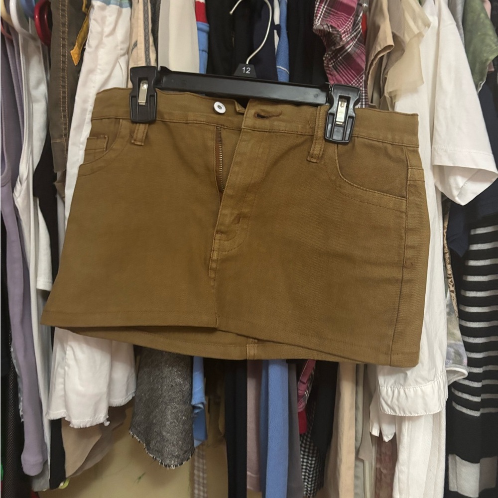 2000s Brown Mini Skirt